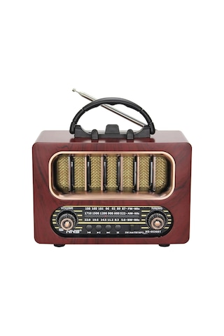 Durukar Orta Boy Retro Ahşap Tasarım Bluetooth Hoparlörlü Radyo Fm/am Destekli, Şarjlı Ve Taşınab