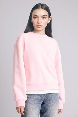 Defacto Relax Fıt Basıc Düz Kalın Sweatshirt Kumaşı Sweatshirt H2149ax25wnpn38 Pembe-pn38