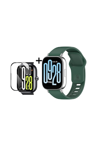Xiaomi Redmi Watch 5 Active Uyumlu Yumuşak Silikon Kordon Ve Kavisli Ekran Koruyucu Seti