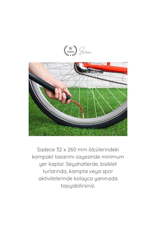 Elpompası Metal El Tipi Hava Pompası 30 Psı Mini Bisiklet Lastik Top Şişirme Pompası Alüminyum Gövd