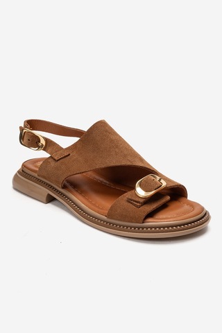 Luvishoes Cruel Taba Süet Hakiki Deri Kadın Sandalet