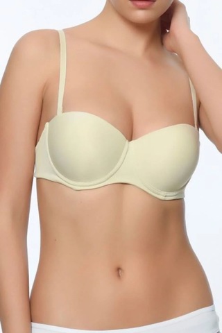 Pierre Cardin Kadın Ten 6021 Balenli Straplez Şeffaf Askılı Desteksiz Micro Sütyen Ten