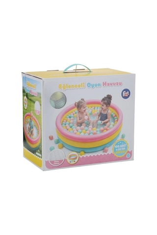 Er-520 Fun Play 85cm Havuz Üç Renkli İçinde 100 Adet 6cm Toplu Çok Renkli