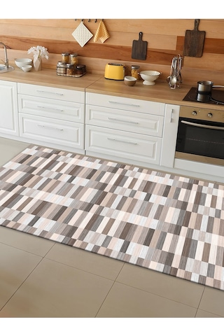 Makinede Yıkanabilir Kaymaz Taban Leke Tutmaz Dijital Baskı Mutfak Halısı 0610m 001