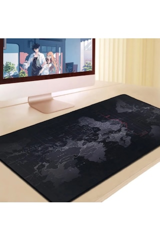 Mkey Oyuncu Kaydırmaz Dünya Desen Mouse Pad 80 x 30 CM