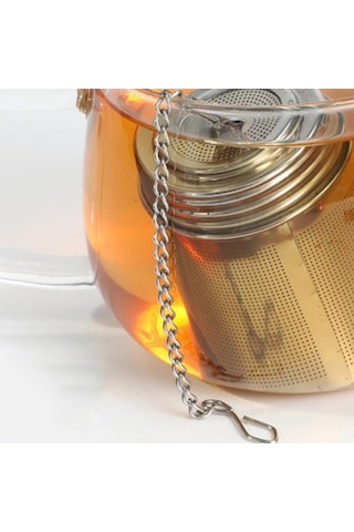 1 Adet Paslanmaz Çelik Çay Demlik Süzgeç Çaydanlık Yeniden Kullanılabilir Örgü Filtre Gümüş