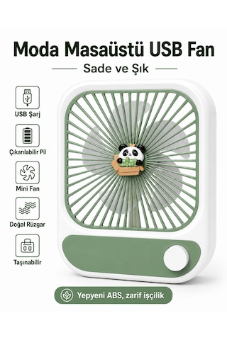 Mini Fan Ayarlanabilir Kademeli Işıklı Gece Lambası Vantilatör Beyaz