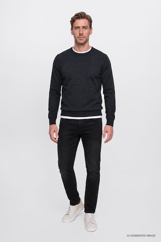 AC&Co / Altınyıldız Classics Ekstra Slim Fit Riss Pamuklu Esnek Denim Jean Erkek Kot Pantolon Antrasit