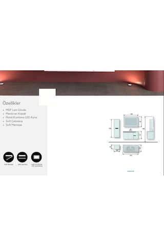 Evros Selçuk Banyo Dolabı 100 Cm Boy Dolabı Dahil Beyaz