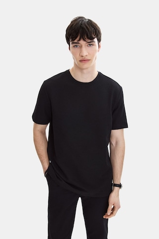 Backandbond Siyah Regular Fit Örme Bisiklet Yaka Tişört