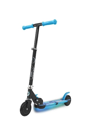 Evo Katlanabilir Işıklı Taban 2 Tekerlekli Mavi Çocuk Scooter - 50 Kg Taşımalı Flash Işıklı