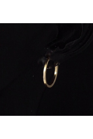 2,5 Cm Çaplı 14 Ayar Altın Halka Küpe