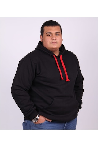 Eks Büyük Beden Erkek Kapşonlu Sweatshirt