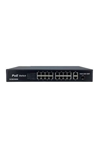 Longline 16 Port Gigabit PoE Switch 2 Uplink 100/1000Mb + 1 SFP 250W