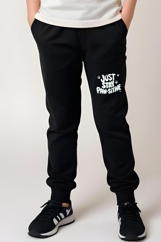 Just Stay Paw Baskılı Kız Çocuk Tişört Ve Eşofman Alt-üst Takım KREM