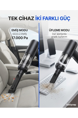 Ny Joy Ekd-sp10 17000pa 2000ah Güçlü Vakum Ve Üflemeli Şarjlı Elektrikli Araç Süpürgesi 3ad Filtre Nyjoybz Standart