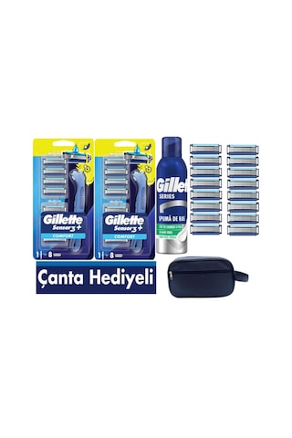 Sensor3 Plus Comfort 2 Makine +16 Adet Yedek Tıraş Bıçağı+ 200 Ml Köpük+çanta