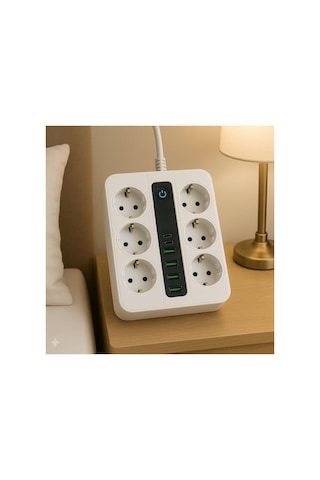 Akıllı Çoklu Priz, 6 Priz + 4 Usb Çıkışı
