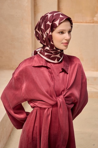 Belli Twill İpek Eşarp 4117-30 Bordo, Pudra Bordo - Pudra