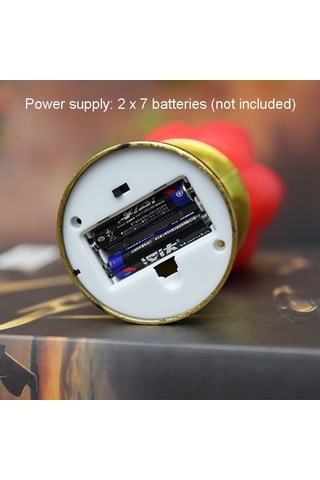 Led Elektronik Mum Lotus Lambası Dekoratif Işıklar Kırmızı Siyah