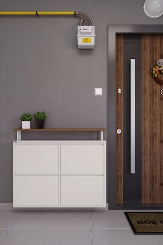 Ceha Tablalı 4'lü Metal Ayakkabılık - Beyaz K.AYK-2.4/AC/P 9010