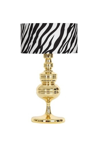 Vinner Munch Gold Kaplama Metal Abajur - Zebra Desenli-50806 Renkli