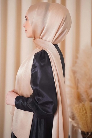 Flora Tekstil Janjan Trend Parlak Saten Dokulu Abiye Şifon Işıl Şal Jan-şal-2510 Gold