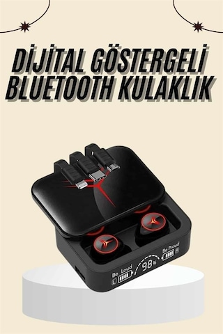 Kablosuz Şarj Göstergeli Powerbank Özellikli Bluetooth Kulaklık Çhassasiyet Cevaplayabilen