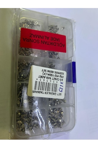 10 Çeşit 500 Adet M2-m3 Vida X139 Gümüş Renk Set M2