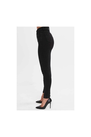 Kene Jeans Yüksek Bel Ön Conta Çımalı Esnek Dar Paça Siyah