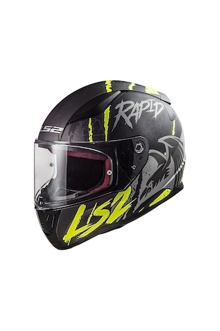 Ls2 Rapıd Raven Mat Siyah - Gri - Neon Sarı Kask