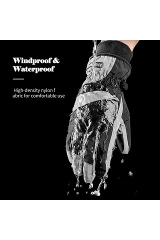 Erkekler Kadınlar Kış Sıcak Eldivenler Dokunmatik Eldivenler Kaymaz Rüzgar Geçirmez Su Geçirmez Isı Yalıtımlı Kayak Eldivenleri Dış Mekan Koşu Bisiklet Sürme Sürüş Dağ Yürüyüşü İçin Gri