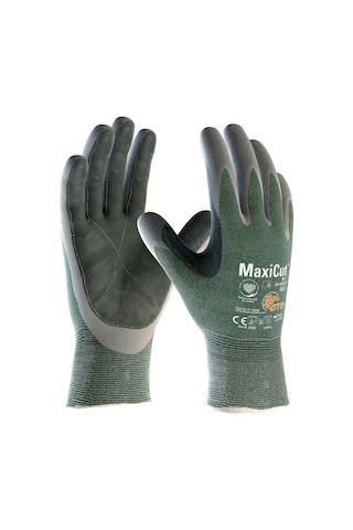 Atg Maxicut Oil 34-450lp Deri Takviyeli İş Eldiveni Gri Yeşil C Kesilme Dirençli No 10
