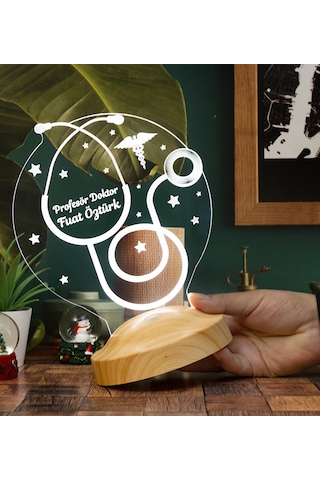Steteskop Kişiye Özel Doktor Hediyesi, Tıp Bayramı Hediyesi Led Lamba