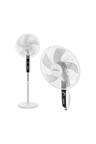 Everest Fapazaryeri Cool Air 16 50 Watt 5 Pervaneli 3 Kademe 1200rpm Zaman Ayarlı Vantilatör - Beyaz Renkli