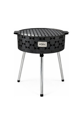 Taşınabilir Kömür Barbekü Mangal - Küçük - 33cm 13cm 52cm Siyah