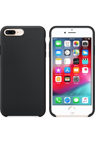 İphone Uyumlu 7 Plus / 8 Plus Lansman Kılıf İçi Kadife Leke Tutmaz Yüksek Kalite Siyah