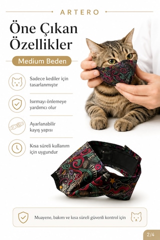 Artero Kediler İçin Kumaş Ağızlık Medium Beden