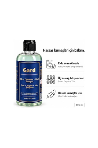 Gard İpek Kaşmir Yün Şampuanı 500 Ml - Hassas Kumaş Yıkama Deterjanı, Makinede Yıkanabilir