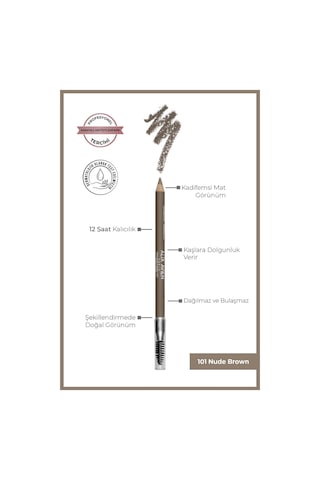 Alix Avien Fırçalı Yumuşak Uçlu Belirginleştirici Kahverengi Kaş Kalemi Eyebrow Expert Powdery Liner 101 Nude