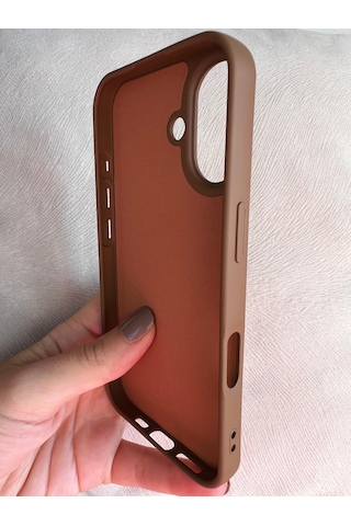 Apple Uyumlu iPhone 16 Logolu İçi Kadife Silikon Lansman Kılıf
