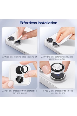 Apple Uyumlu iPhone 17 Kamera Koruyucu Gece Çekim Destekli Premium Safir Lens Koruma Parlak Temperli Cl-12