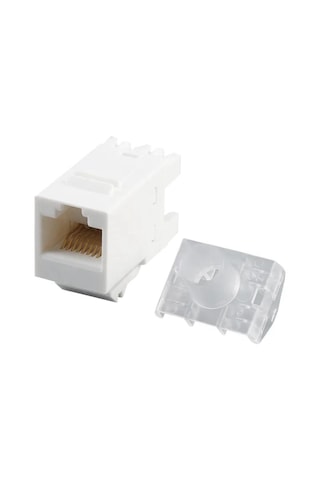 10 Lu Paket Cat6 Utp 180 Derece Keystone Jack Beyaz Panel Tipi Çakma Modülü
