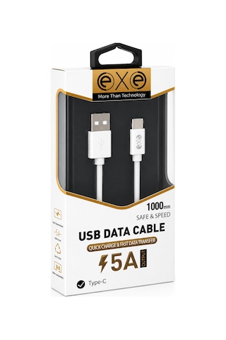 Exe Type-c Hızlı Şarj Ve Data Kablosu 3.4a Beyaz