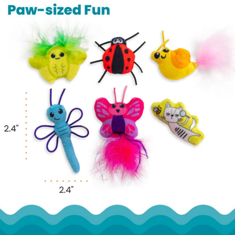 Catstages Cute As A Bug Böcek Şeklinde Catnip'li Kedi Çiğneme Oyuncağı 6'lı Paket