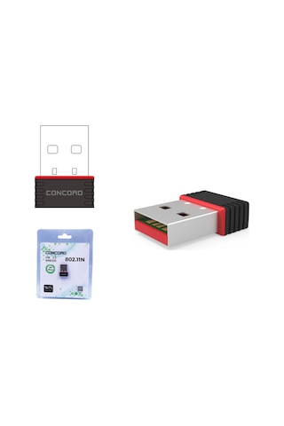Concord W-1 300  Mbps Mini USB WI-FI Kablosuz Alıcı Adaptör