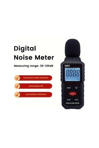 Willowhaven Siyah Hassas Dijital Ses Seviye Ölçer 30-130db Aaa Pil Frekans Ağırlıklı Gürültü Ölçüm Cihazı