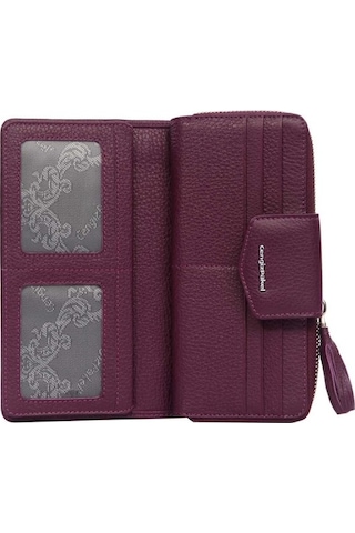 Cengiz Pakel Hakiki Deri Kadın Cüzdan-Portföy 65133-Mürdüm (432623646)-65133-Mürdüm