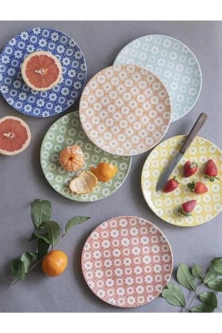 Porland Tamina 6 Kişilik Pasta Takımı 20cm Renkli
