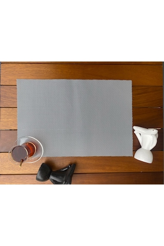 8'li Yıkanabilir File Kumaş Amerikan Servis Gri